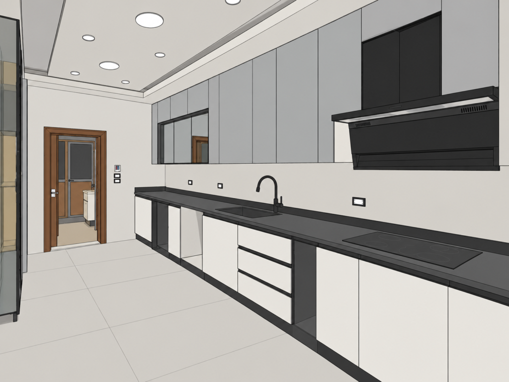 تصميم مطبخ عصري وأنيق — تصميم SketchUp