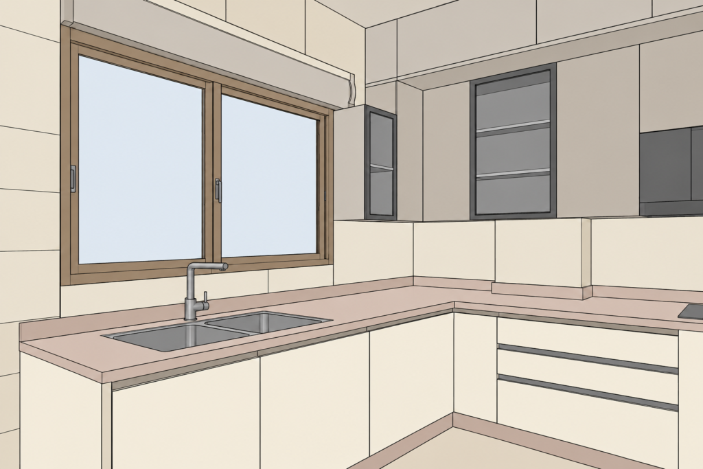 دفء البيج بلمسة عصرية — تصميم SketchUp