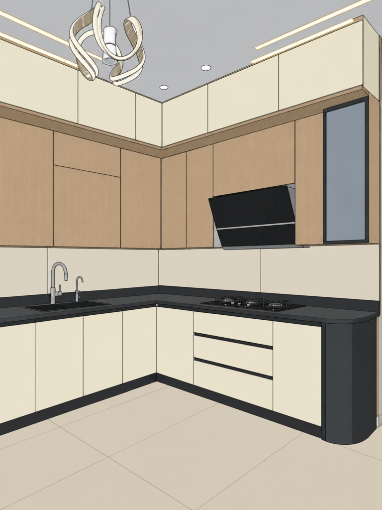 لمسة دافئة وعصرية — تصميم SketchUp